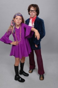 1960s child purple sixties costume